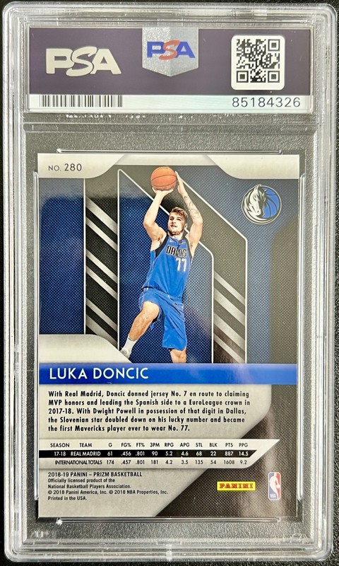 2018 Panini Prizm - Luka Doncic #280 PSA Authentic Auto (RC,AU) view 2