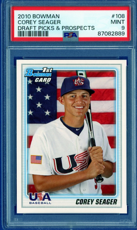 2010 Bowman Draft Picks & Prospects COREY SEAGER Rangers ROOKIE #108 PSA 9 MINT