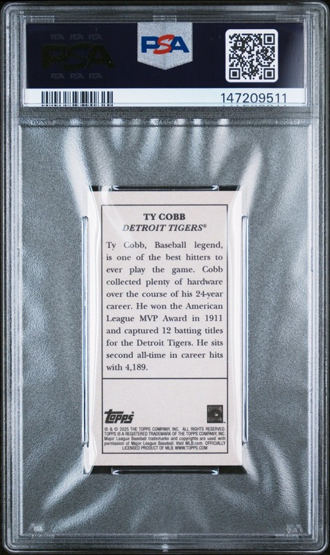 2025 TOPPS T205 TY COBB PSA 10 view 2