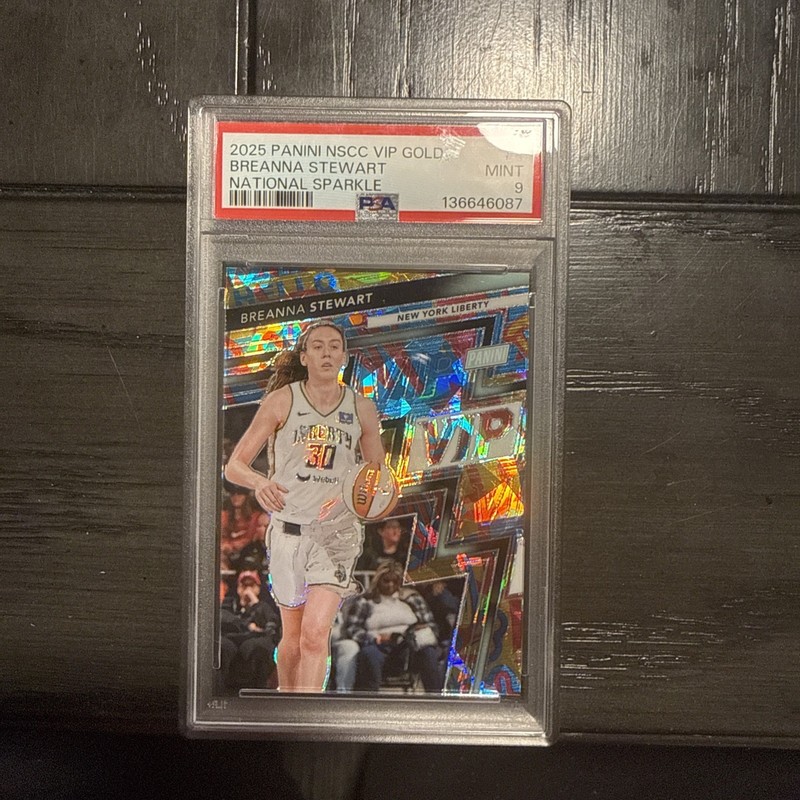2025 Panini NSCC VIP Gold National Sparkle Breanna Stewart PSA 9 ! Liberty /45
