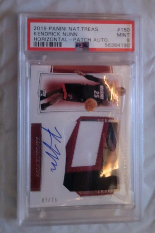 2019 National Treasures Nunn RPA Horizontal /75 Rookie Patch Auto BGS 9 Mint RC view 2