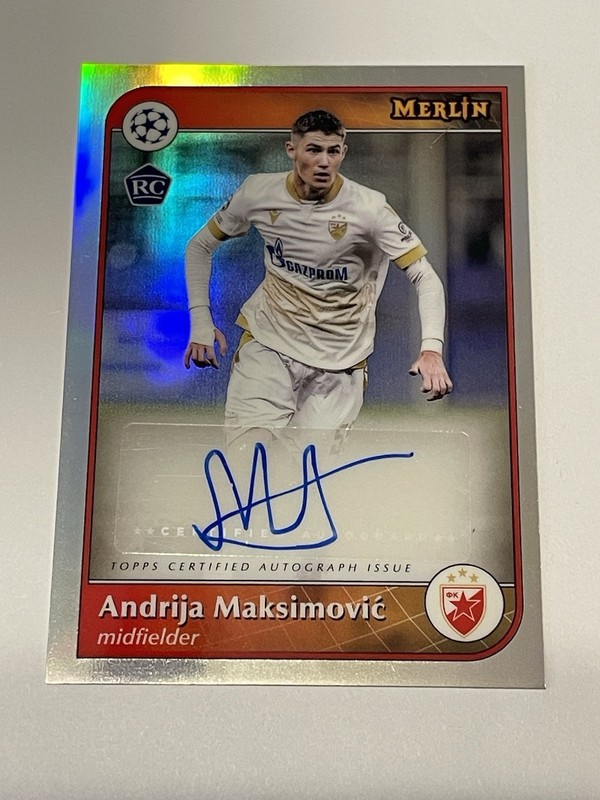 2024-25 Topps Merlin UCC Andrija Maksimovic Auto Refactor RC #AU-AM QTY