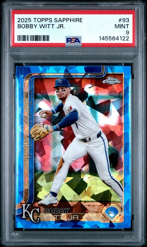 2025 TOPPS CHROME SAPPHIRE #93 BOBBY WITT JR. PSA 9