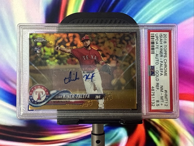 2018 Topps Chrome  Update AUTO RC  Gold Refractors Isiah Kiner Falefa /50 PSA