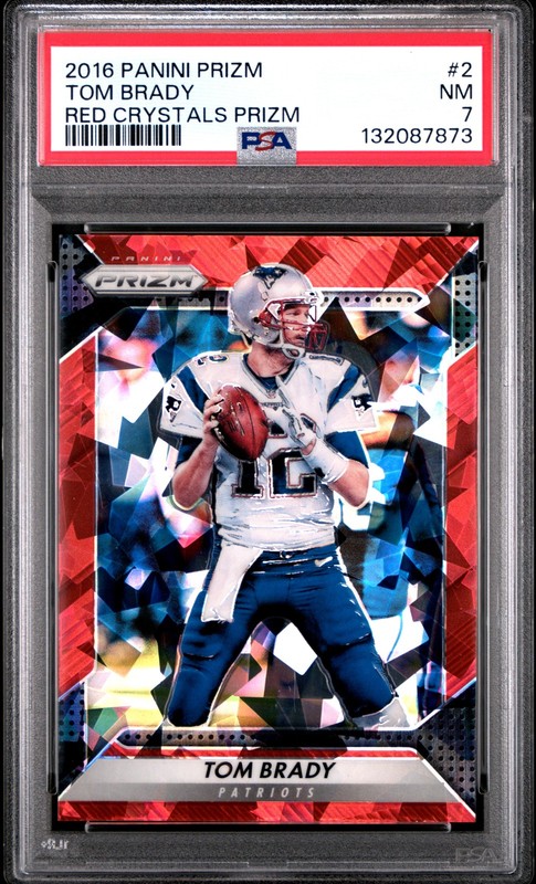 2016 PANINI PRIZM RED CRYSTALS PRIZM #2 TOM BRADY 25/75 PSA 7