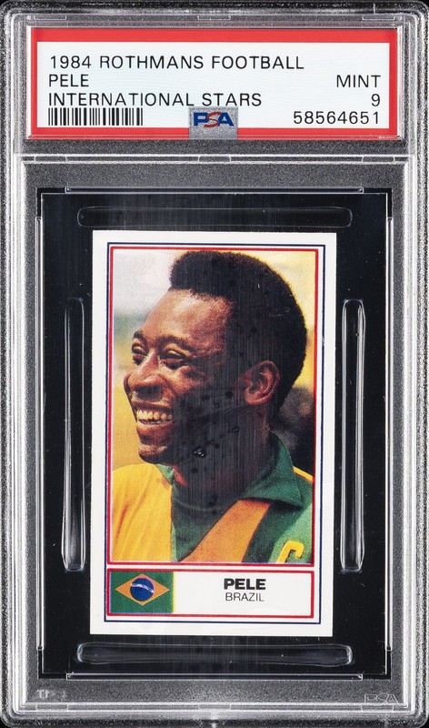 1984 ROTHMANS FOOTBALL INTERNATIONAL STARS PELE PSA 9