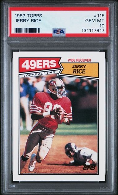 1987 Topps #115 Jerry Rice Card PSA 10 HOF San Francisco 49ers GOAT