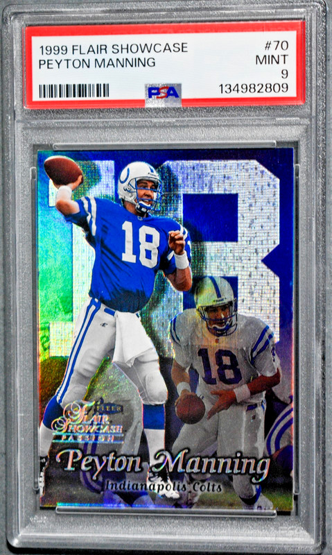1999 Flair Showcase #70 PEYTON MANNING PSA 9 Mint Colts