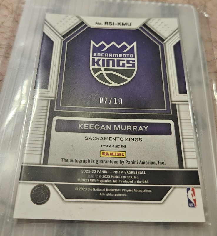 2022-23 Prizm Keegan Murray Gold Auto #/10 Rookie RC - Kings view 2