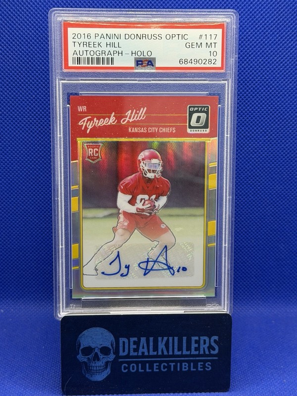 2016 Panini Donruss optic Tyreek Hill Rookie Holo #117 Auto /99 PSA 10