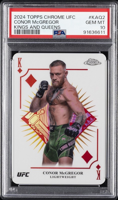 2024 TOPPS CHROME UFC KINGS & QUEENS #KAQ2 CONOR MCGREGOR PSA 10