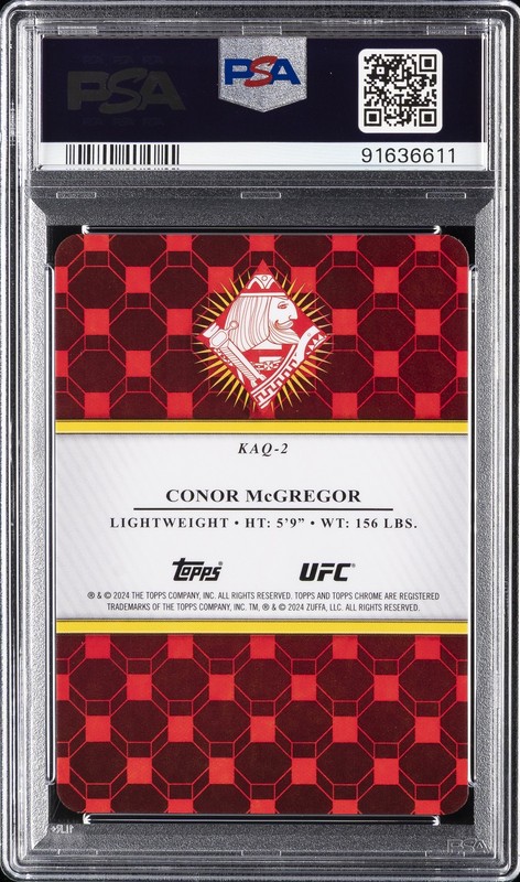 2024 TOPPS CHROME UFC KINGS & QUEENS #KAQ2 CONOR MCGREGOR PSA 10 view 2