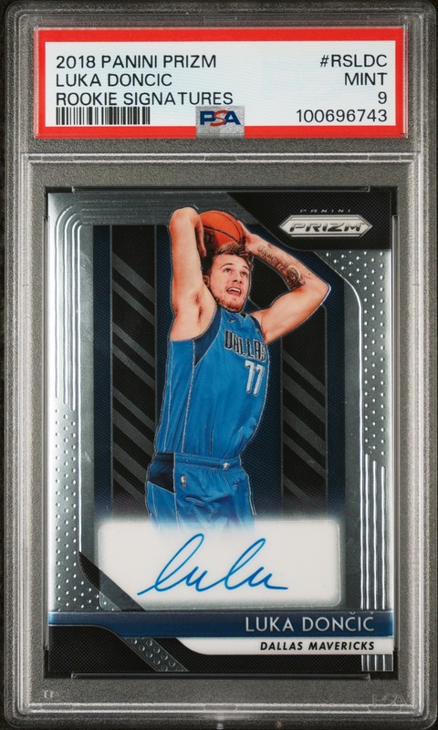 2018 PANINI PRIZM ROOKIE SIGNATURES #RSLDC LUKA DONCIC ROOKIE RC PSA 9 AUTO