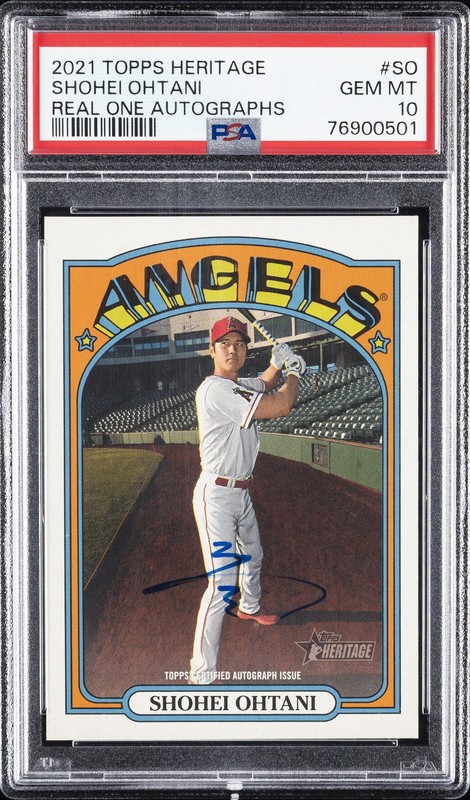 2021 TOPPS HERITAGE REAL ONE AUTOS #SO SHOHEI OHTANI PSA 10 AUTO