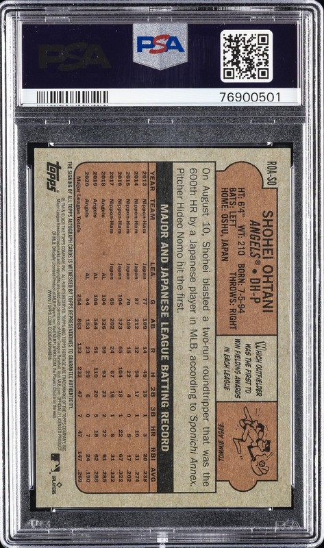 2021 TOPPS HERITAGE REAL ONE AUTOS #SO SHOHEI OHTANI PSA 10 AUTO view 2