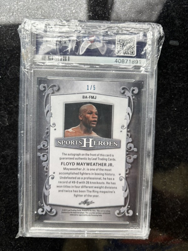 2017  Leaf Metal Sports Heroes Floyd Mayweather Jr. #BA-FMJ Auto 1/5  view 2