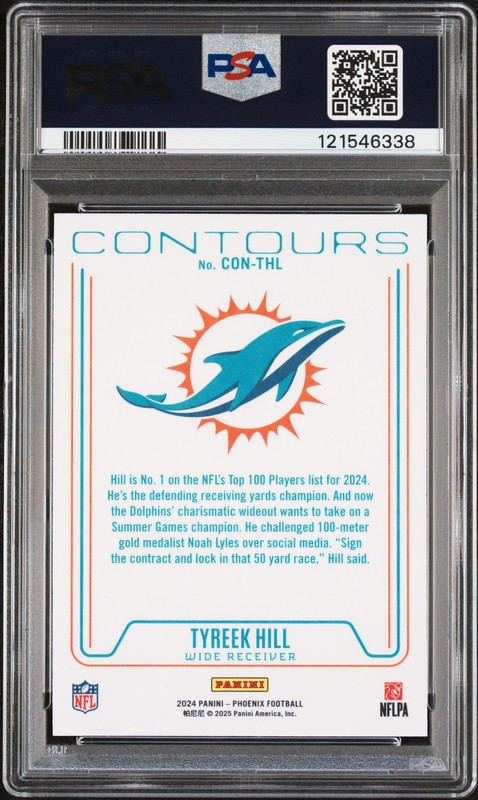 2024 PANINI PHOENIX CONTOURS #CONTHL TYREEK HILL PSA 10 view 2