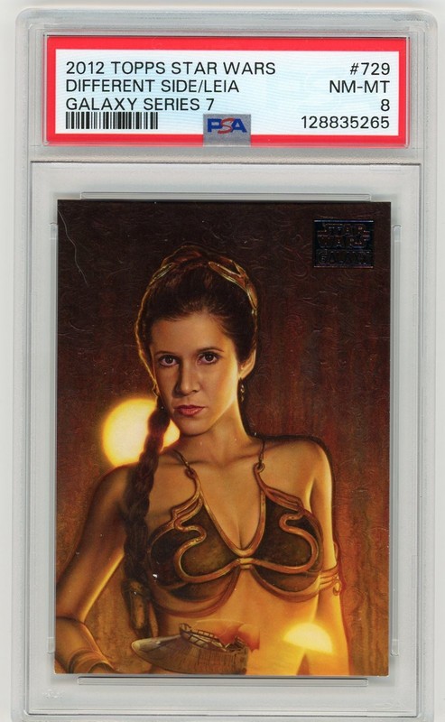 2012 Topps Star Wars Galaxy 7 "A DIFFERENT SIDE OF LEIA" #729 PSA 8 NM-MT **265