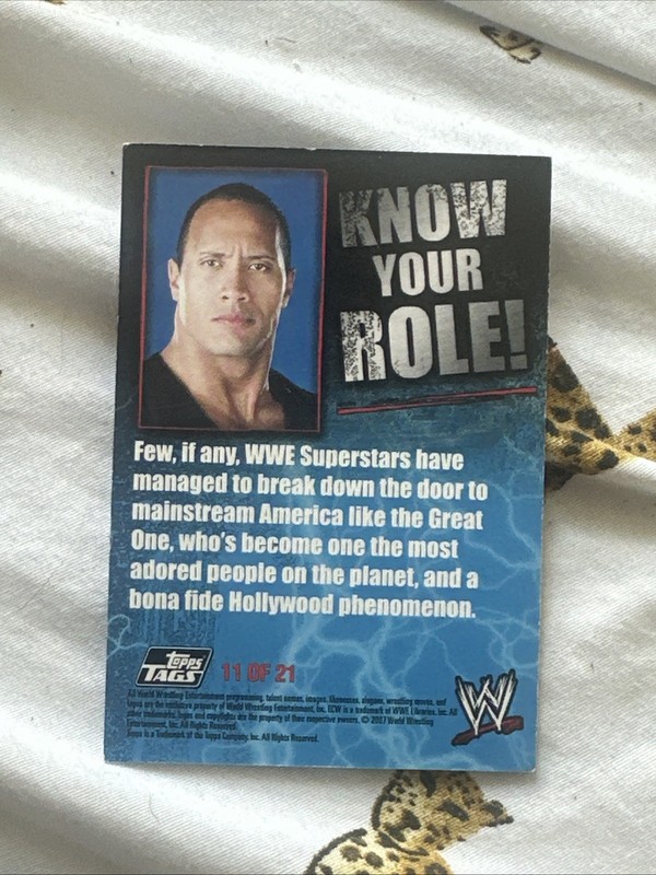 Rare! 2007 Topps WWE UK #11 The Rock Dwayne Johnson Know Your Role Card /21 view 2