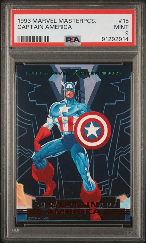 1993 MARVEL MASTERPIECES #15 CAPTAIN AMERICA PSA 9