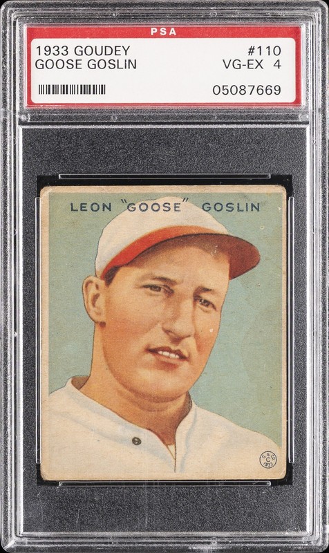 1933 GOUDEY #110 GOOSE GOSLIN PSA 4