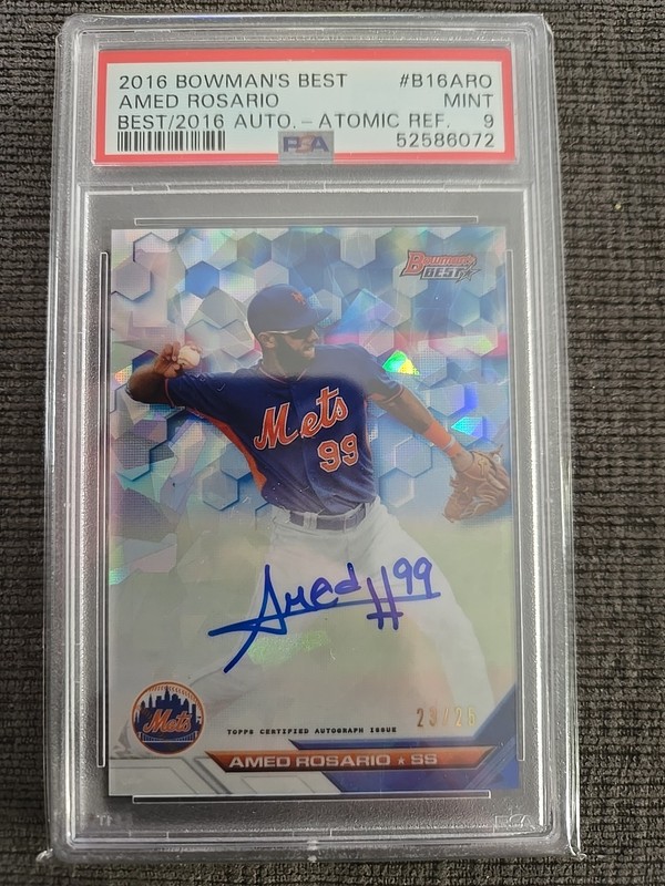 2016 Bowman's Best of Atomic Refractor #23/25 Amed Rosario Auto PSA 9 view 1