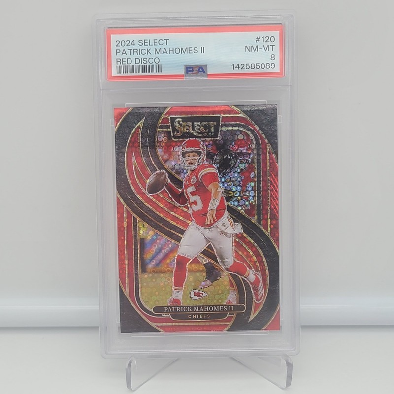 2024 Panini Select Patrick Mahomes II #120 Red Disco #31/49 PSA 8