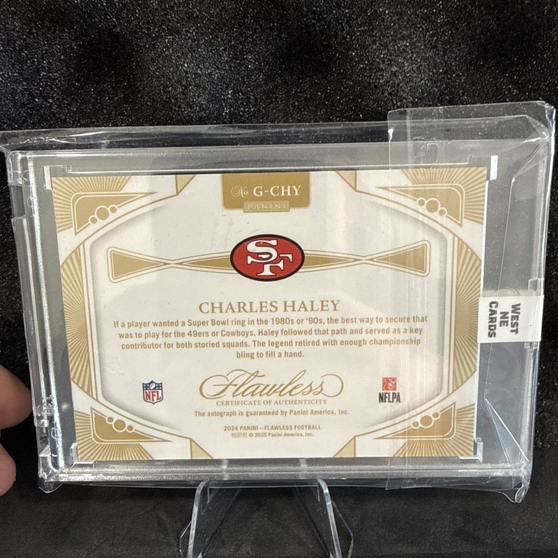 2024 Flawless Greats Sapphire Auto /10 Charles Haley view 2
