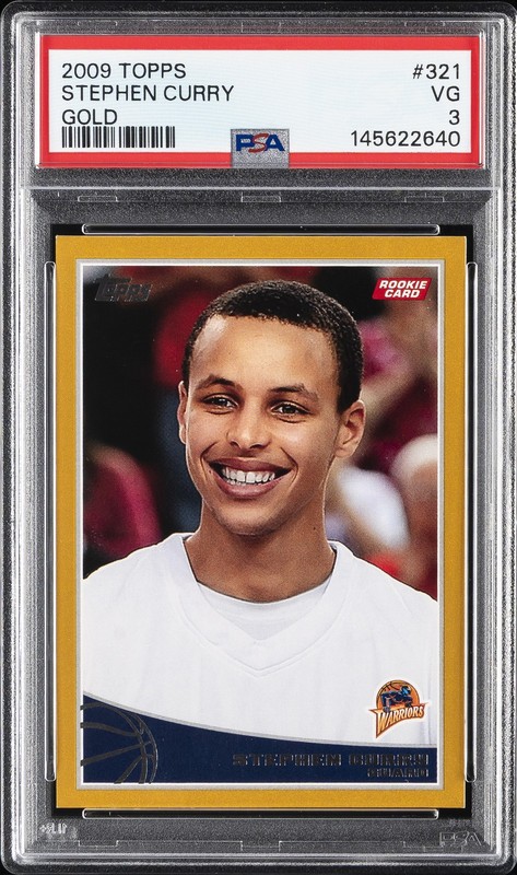 2009 TOPPS GOLD #321 STEPHEN CURRY ROOKIE RC 1875/2009 PSA 3