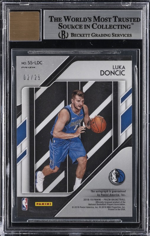 2018-19 PANINI PRIZM SENSATIONAL MOJO PRIZM LUKA DONCIC RC /25 BGS 8.5 AUTO 10 view 2