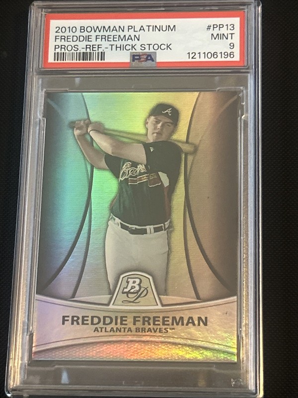 2010 Bowman Platinum Prospects - FREDDIE FREEMAN Rookie Refractor #/999 - PSA 9