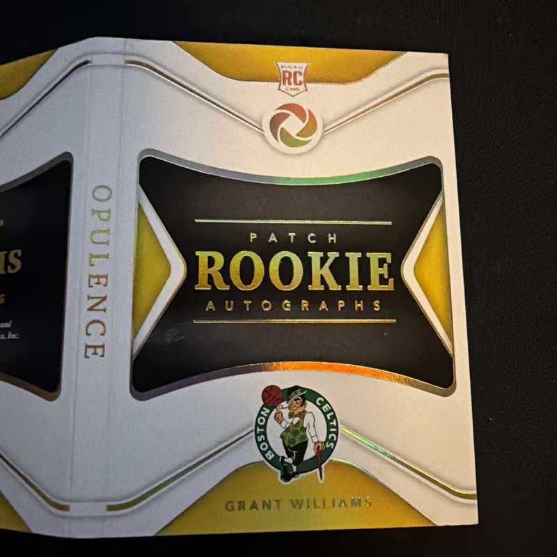 2019-20 Panini Opulence Rookie Patches Auto Booklet Grant Williams #RPA-GWL /99  view 2