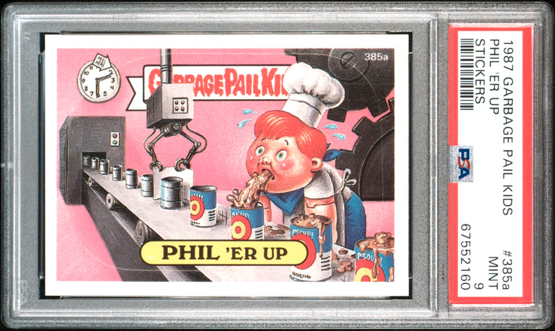 1987 GARBAGE PAIL KIDS STICKERS PHIL 'ER UP #385a PSA 9 MINT