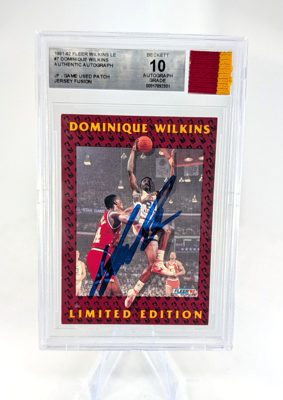 2025 Jersey Fusion DOMINQUE WILKINS Game Used Patch Auto BGS 10 Auto