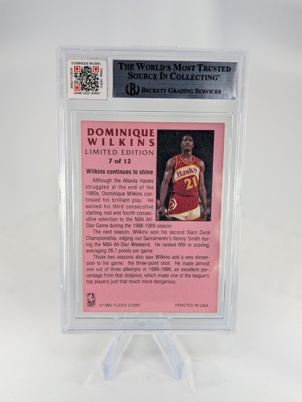 2025 Jersey Fusion DOMINQUE WILKINS Game Used Patch Auto BGS 10 Auto view 2