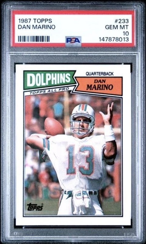 1987 Topps #233 Dan Marino Card PSA 10 Rare Low Pop 216 HOF Miami Dolphins GOAT
