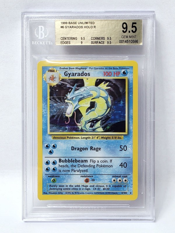 POKEMON BASE UNLIMITED GYARADOS #6 HOLO BGS 9.5 NICE!!!!!! 