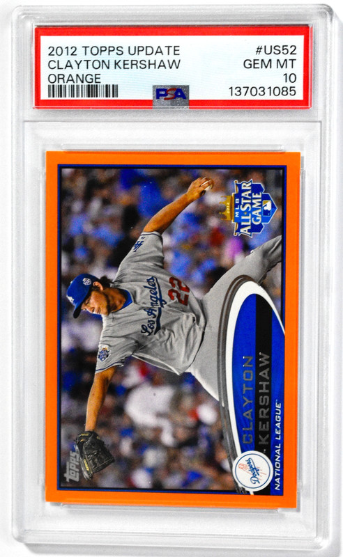 2012 Topps Update #US52 Clayton Kershaw Orange /210 PSA 10 Dodgers