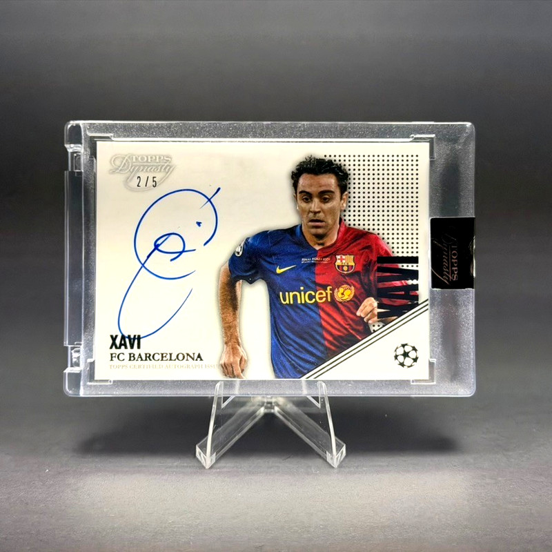 XAVI HERNANDEZ 2022-23 TOPPS DYNASTY UCL #A-X5 AUTO BLACK /5 BARCELONA