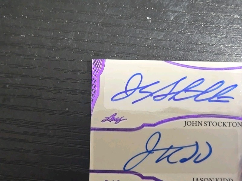 TRIPLE AUTO Stockton/Kidd/Parker Game Used Memorabilia #6/6 SSP view 2