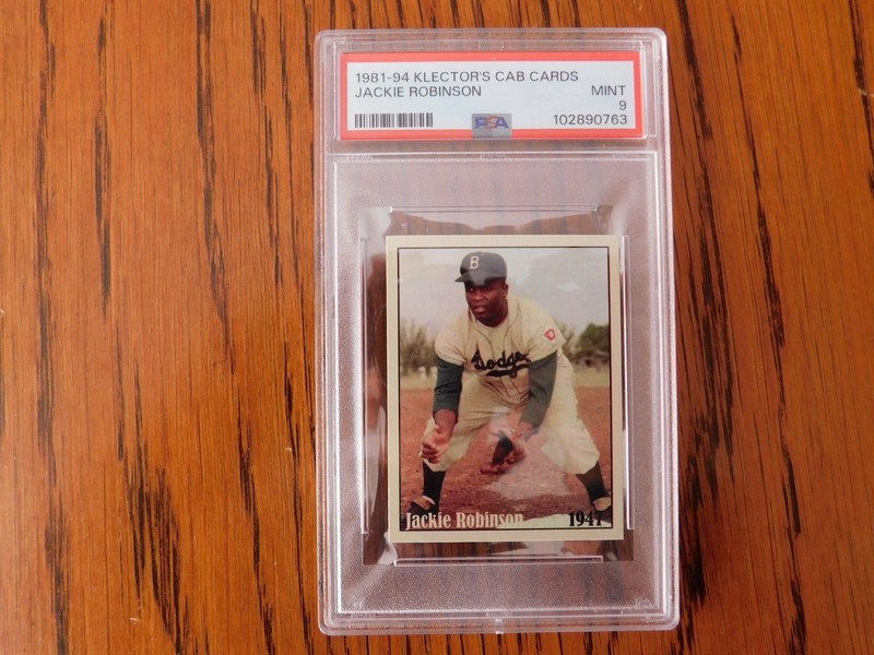 Rare /400 JACKIE ROBINSON Authentic 1981-94 Klector NYC Cab Card PSA 9 DODGERS