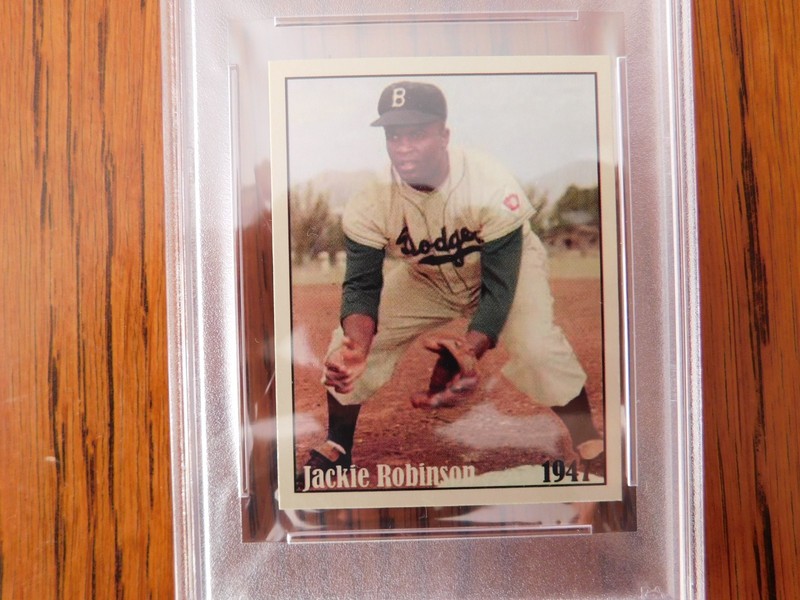 Rare /400 JACKIE ROBINSON Authentic 1981-94 Klector NYC Cab Card PSA 9 DODGERS view 2