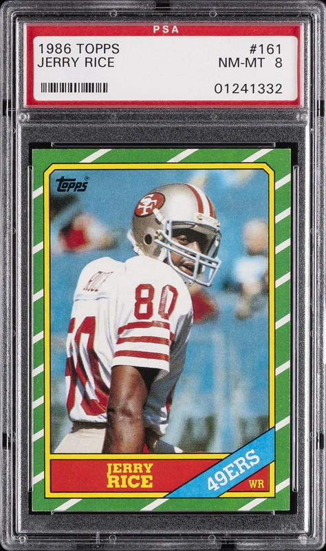 1986 TOPPS #161 JERRY RICE PSA 8
