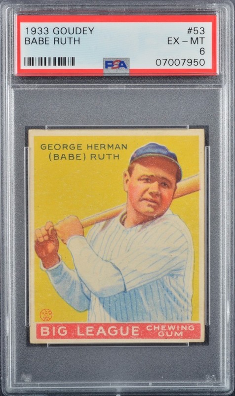 1933 GOUDEY #53 BABE RUTH PSA 6