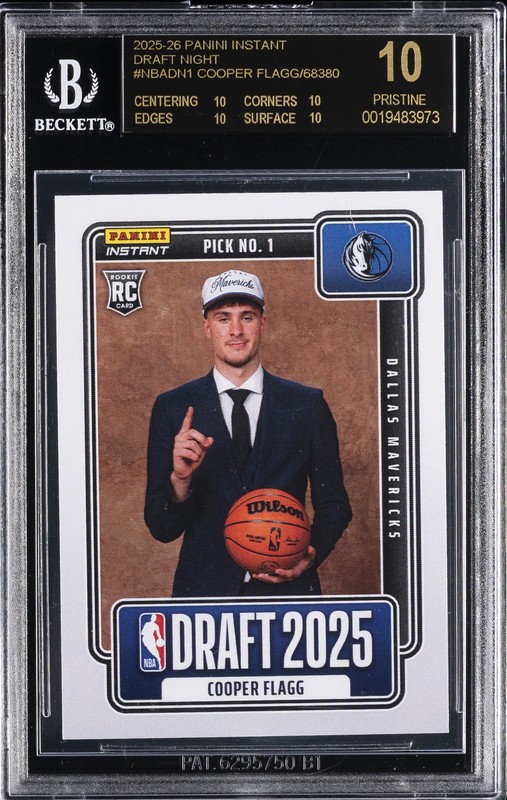 2025-26 PANINI INSTANT DRAFT NIGHT #NBADN1 COOPER FLAGG BGS 10 BLACK LABEL