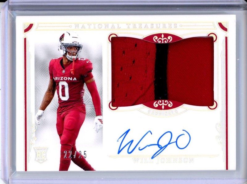 2025 Panini National Treasures #201 Will Johnson Holo Silver Auto #/25
