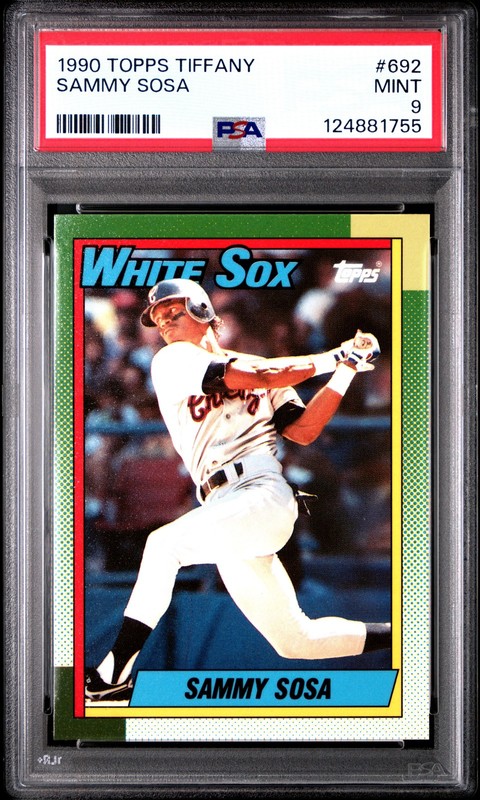 1990 TOPPS TIFFANY #692 SAMMY SOSA PSA 9