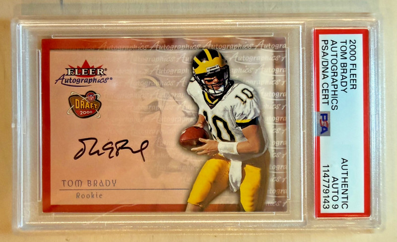2000 Fleer Tradition - Autographics Tom Brady (AU, RC) PSA AUTO 9!!