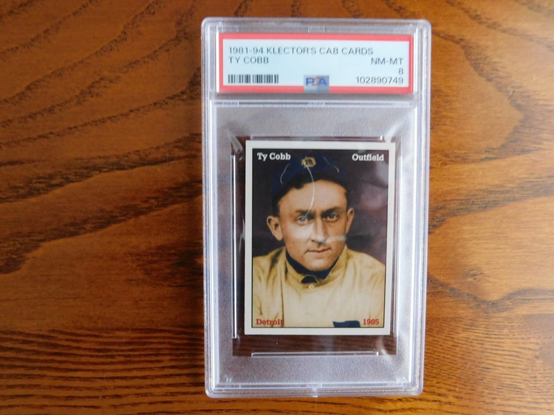 Scarce /400 TY COBB Authentic 1981-94 Klector's NYC Cab Card graded  PSA 8 NM-MT