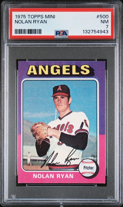 1975 TOPPS MINI #500 NOLAN RYAN PSA 7
